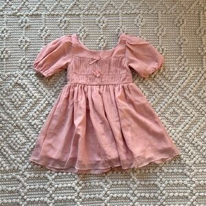 Ivy City Co Valentine’s Bow Puff Sleeve Girls Dress 2T